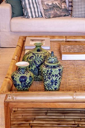 Trio de Vasos verde e azul