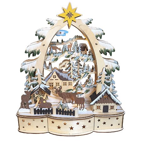 Vilarejo natalino alemão em madeira arco de estrela