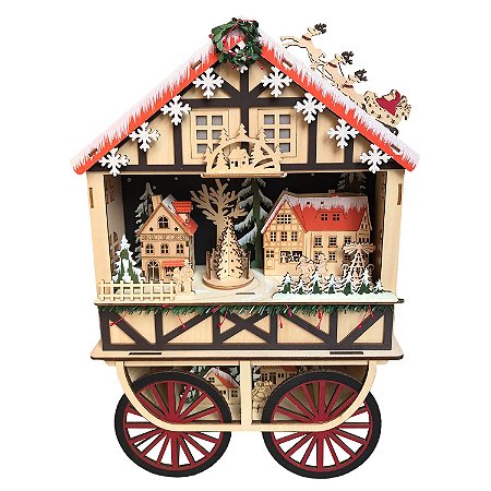 Carruagem vilarejo de Natal alemão em madeira