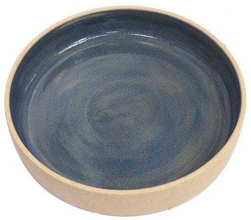 Forma redonda em cerâmica com azul