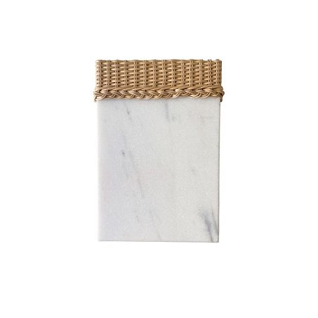 Placa mármore P com detalhe em junco (28 x 14 cm)
