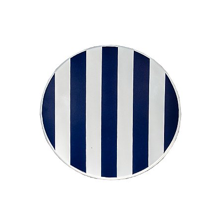 Bandeja redonda giratória listras azul e branco (50 cm)