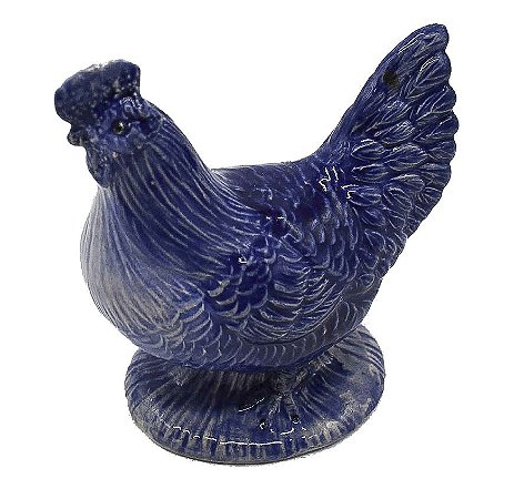 Mini escultura de cerâmica galinha azul Zanatta Casa