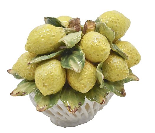 Mini cestinha de cerâmica limão siciliano Zanatta Casa
