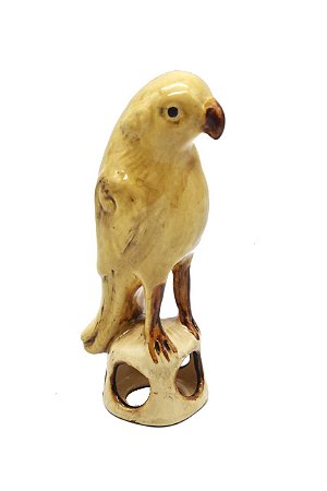 Pássaro de cerâmica cia das índias ocre Zanatta Casa