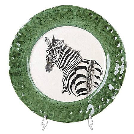 Sousplat zebra costas borda verde Zanatta Casa