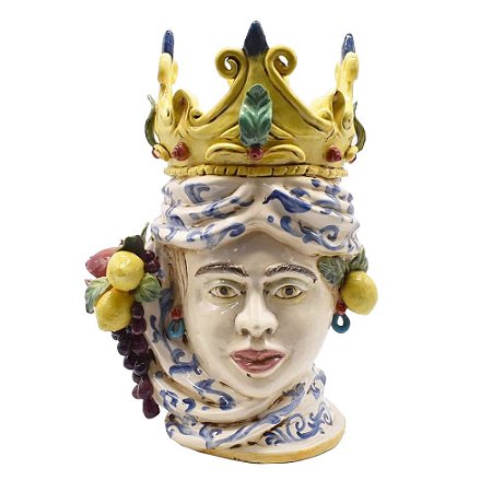 Cabeça Moura feminino com coroa e frutas Zanatta Casa
