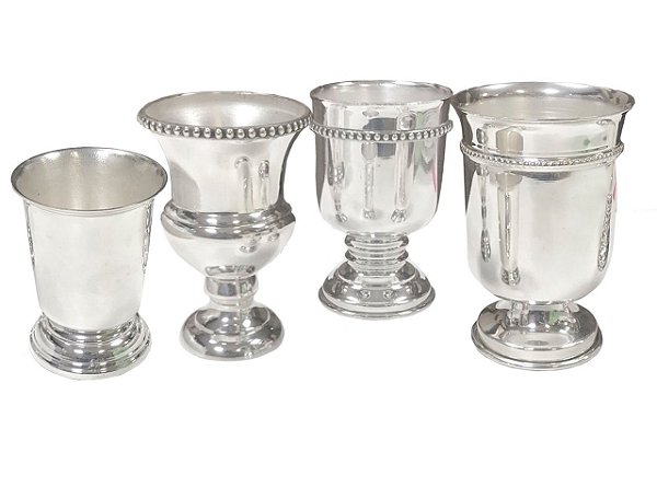 Quarteto de vasinhos de prata