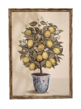 Quadro pintura a óleo limão siciliano topiaria 2