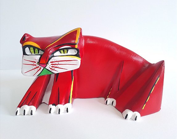 Escultura Gato Vermelho