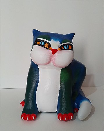 Escultura Gato Azul/Everdeado