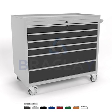 Carrinho para Ferramentas 6 Gavetas 1000X860X550MM BM-0710 ERGOFLEX  BRACLAY