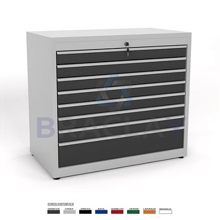Gaveteiro Industrial Modular 8 Gavetas 1000X900X550MM BA-0210 ERGOFLEX BRACLAY