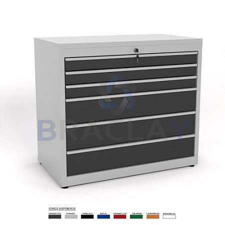 Gaveteiro Industrial Modular 6 Gavetas 1000X900X550MM BA-0410 ERGOFLEX BRACLAY