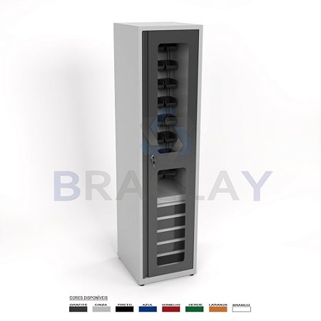 Armário Industrial Para Ferramentas Compacto c/ 32 caixas BIN BRA-500GBA / BRA-500GB FLEX BRACLAY