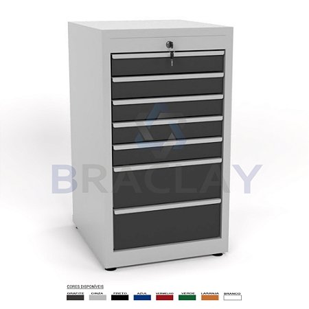 Gaveteiro Industrial Modular 7 gavetas 500x900x550MM BA-0350 ERGOFLEX BRACLAY