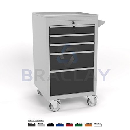 Carrinho para Ferramentas 5 Gavetas 500X860X550MM BM-0150 ERGOFLEX  BRACLAY