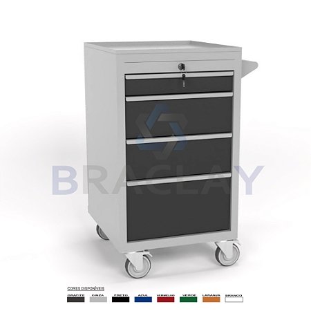 Carrinho para Ferramentas 4 Gavetas 500X860X550MM BM-0450 ERGOFLEX  BRACLAY