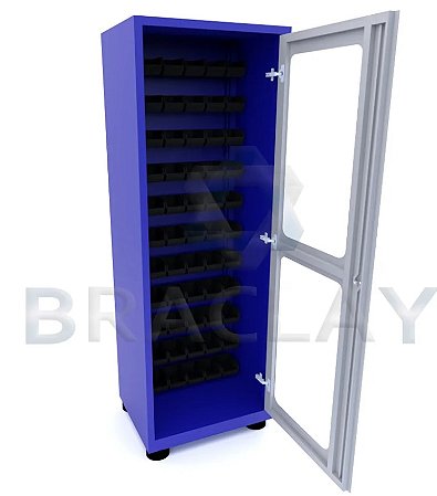 Armário Industrial Porta Componentes com 72 caixas BIN n.3 BRA-263CBA BRACLAY