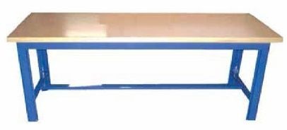 Bancada industrial para serviços com tampo em madeira BRA-10109