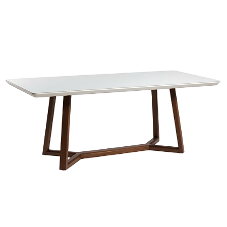 MESA DE JANTAR LOFT VIDRO OFF WHITE