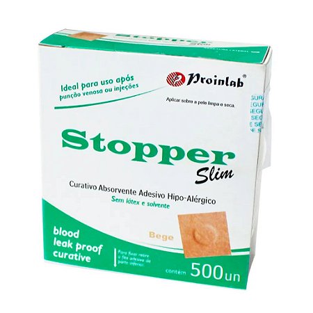 Curativo Stopper Hipoalergênico BEGE cx c/ 500 un. Proinlab