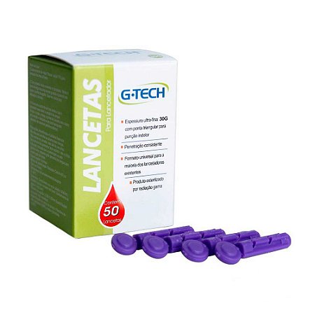 Lanceta Para Lancetador 30G CX C/ 50 Un. G-Tech