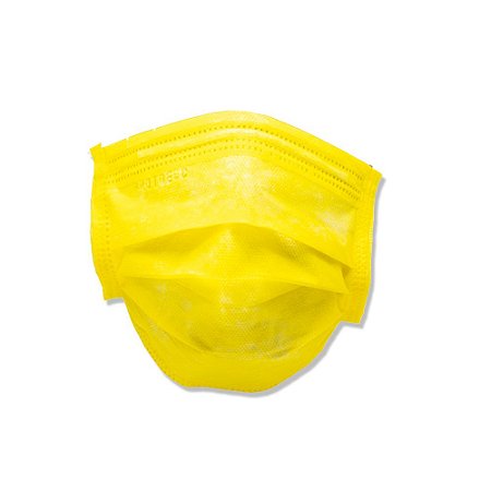 Máscara Cirúrgica Tripla c/ Elástico Amarela com 50un. Protdesc