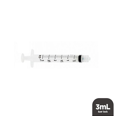 Seringa 3mL Luer Lock Sem Agulha Unidade BD