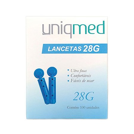 Lanceta para Lancetador 28G C/ 100 Un. Uniqmed