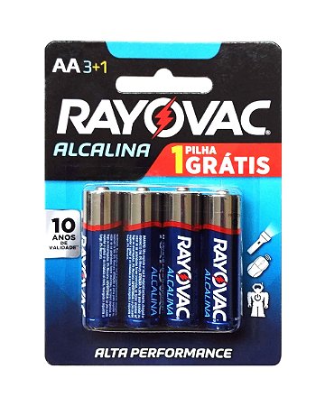 Pilha Alcalina Pequena AA c/ 4un + 2 gratis Rayovac