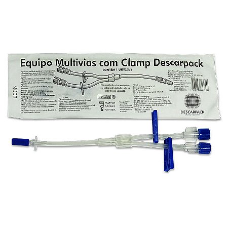 Equipo Multivias Com Clamp Luer Slip PCT C/ 40 Un. Descarpack