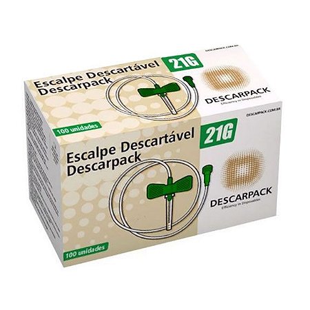 Escalpe SCALP 21G Lock Caixa c/ 100 Un. Descarpack