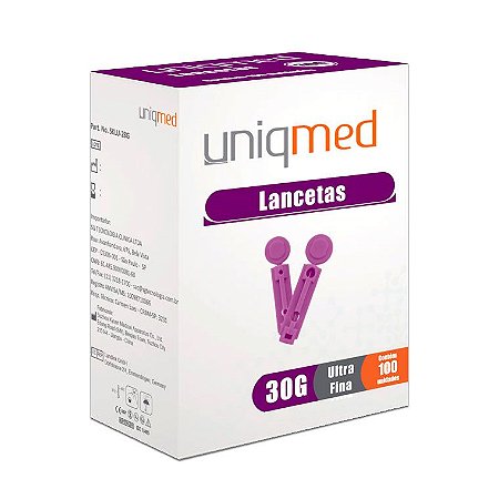 Lanceta para Lancetador 30G C/100 Un. Uniqmed