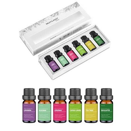 Kit Óleos Essenciais com 6 frascos de 10mL HC165 Multilaser