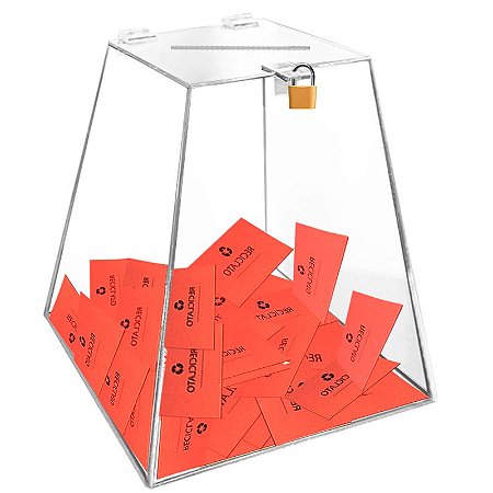 urna de acrilico 30cm x 20cm