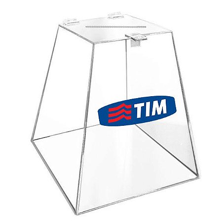 urna de acrilico 30 cm x 20 cm com adesivo frontal