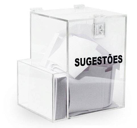 urna de sugestao  20cm X 16cm c/ bolsa e adesivo