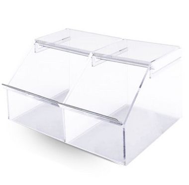 Baleiro em Acrílico Duplo com Tampa Basculante - Medidas: 15,5cm x 32,0cm x 22,0cm (altura x largura x profundidade)