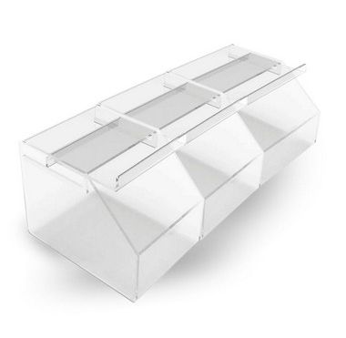 Baleiro em Acrílico Triplo com Tampa Basculante - Medidas: 15,5cm x 48,0cm x 22,0cm (altura x largura x profundidade)