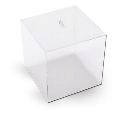 Caixa em Acrílico Cristal 3 mm – Tampa com rebaixo 20 cm x 20 cm x 20 cm (largura x profundidade x altura)