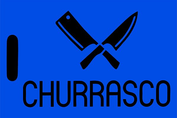 Capacho - Tabua De Churrasco Fundo Azul
