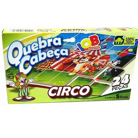 Brinquedo Educativo Jogo Pedagógico IOB Madeira - Quebra Cabeca CIRCO - Ref.003