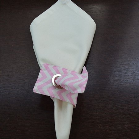 Porta guardanapo de tecido chevron rosa bebê
