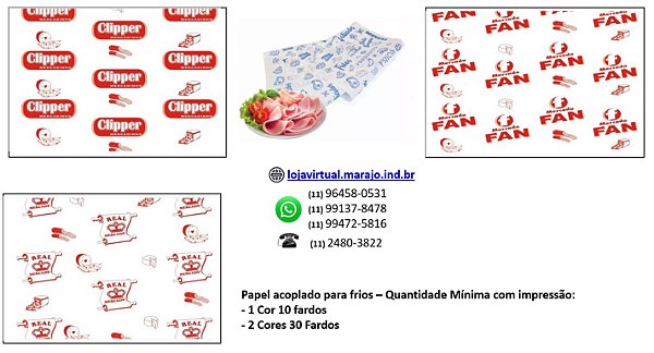 Papel Acoplado Personalizado em 1 Cor - papel branco - medida 30x40 - 49,00 o fardo - Verifique quantidade mínima