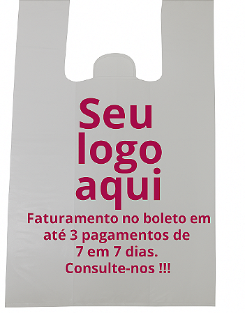 10 mil unidades de Sacolas Plásticas 1 Lado