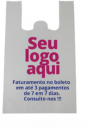 30 mil unidades de Sacolas Plásticas em 2 cores (1 cor dos 2 lados ou 2 cores em 1 lado)