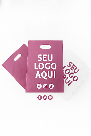 10 mil sacolas plásticas 25x40 esp. 006 - Modelo Boca de palhaço - Sua logo em 1 Cor