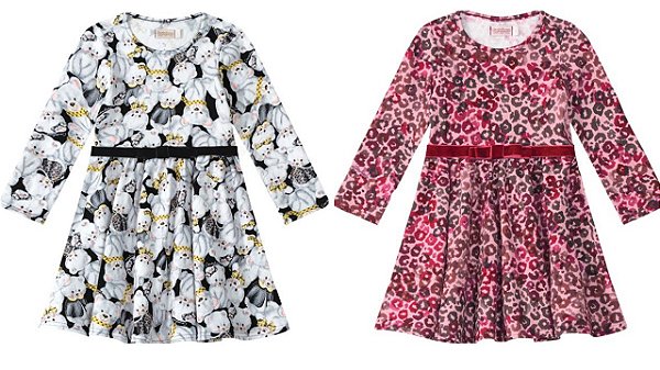 COMBO PAGUE 1 LEVE 2 Vestidos Manga Longa Bebê Menina - Malwee