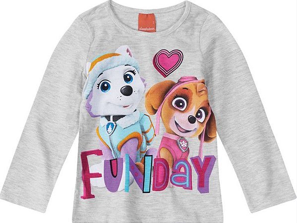 Blusa Bebê Menina Patrulha Canina Cinza - Malwee
